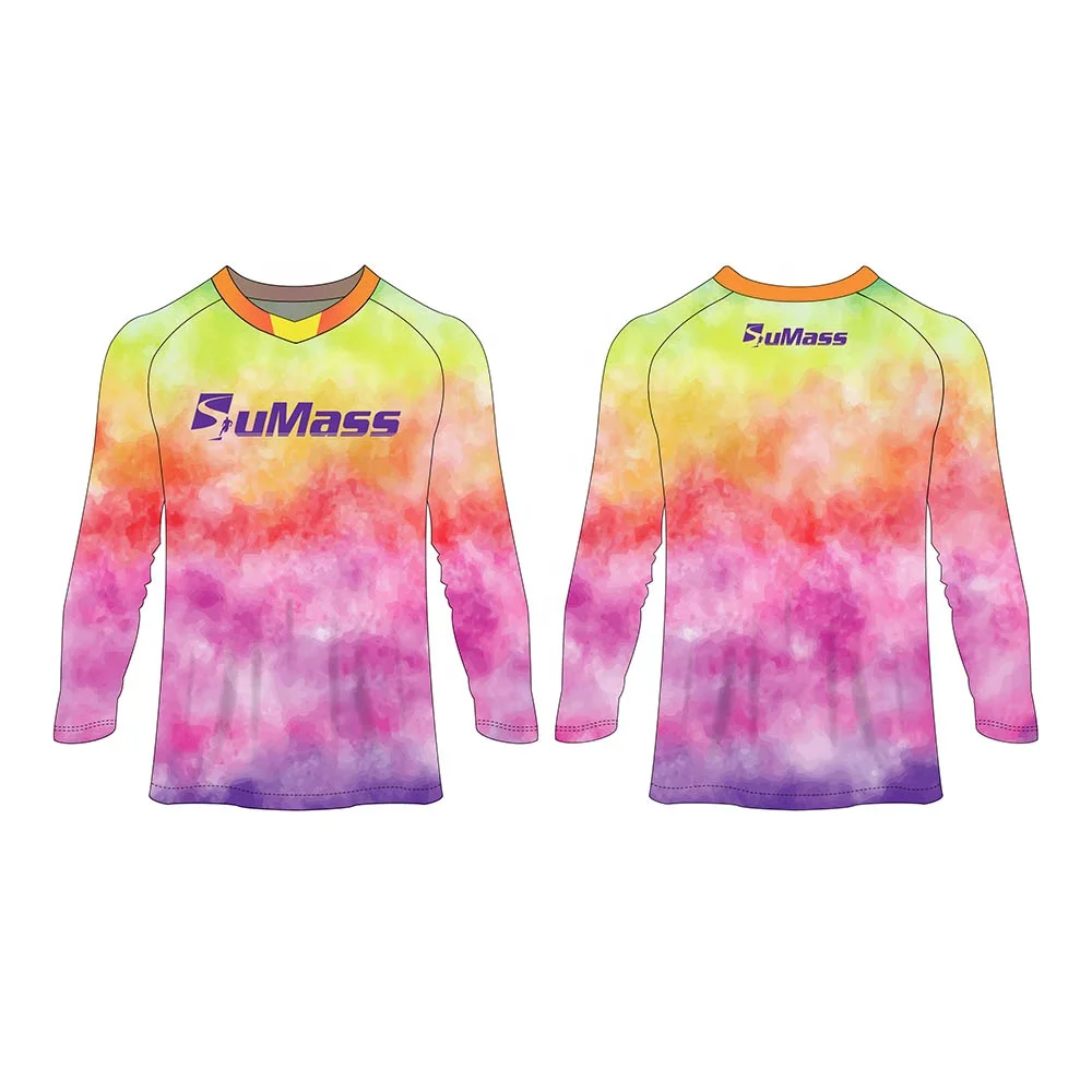 Full Sublimation Tie Dye Motorcycle Auto Racing Wear MX Motocross Jersey Clothing Riding Gear