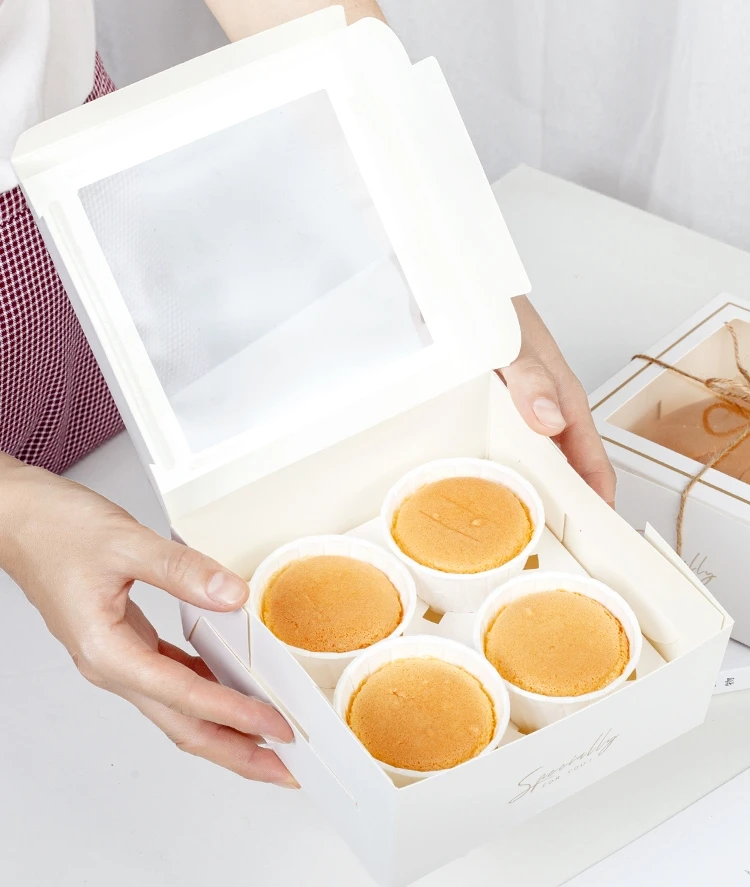 Food Grade Custom Dessert Lid Box Sandwich Cajas Para Pastel Packaging Transparent Clear White Cake Boxes With Window