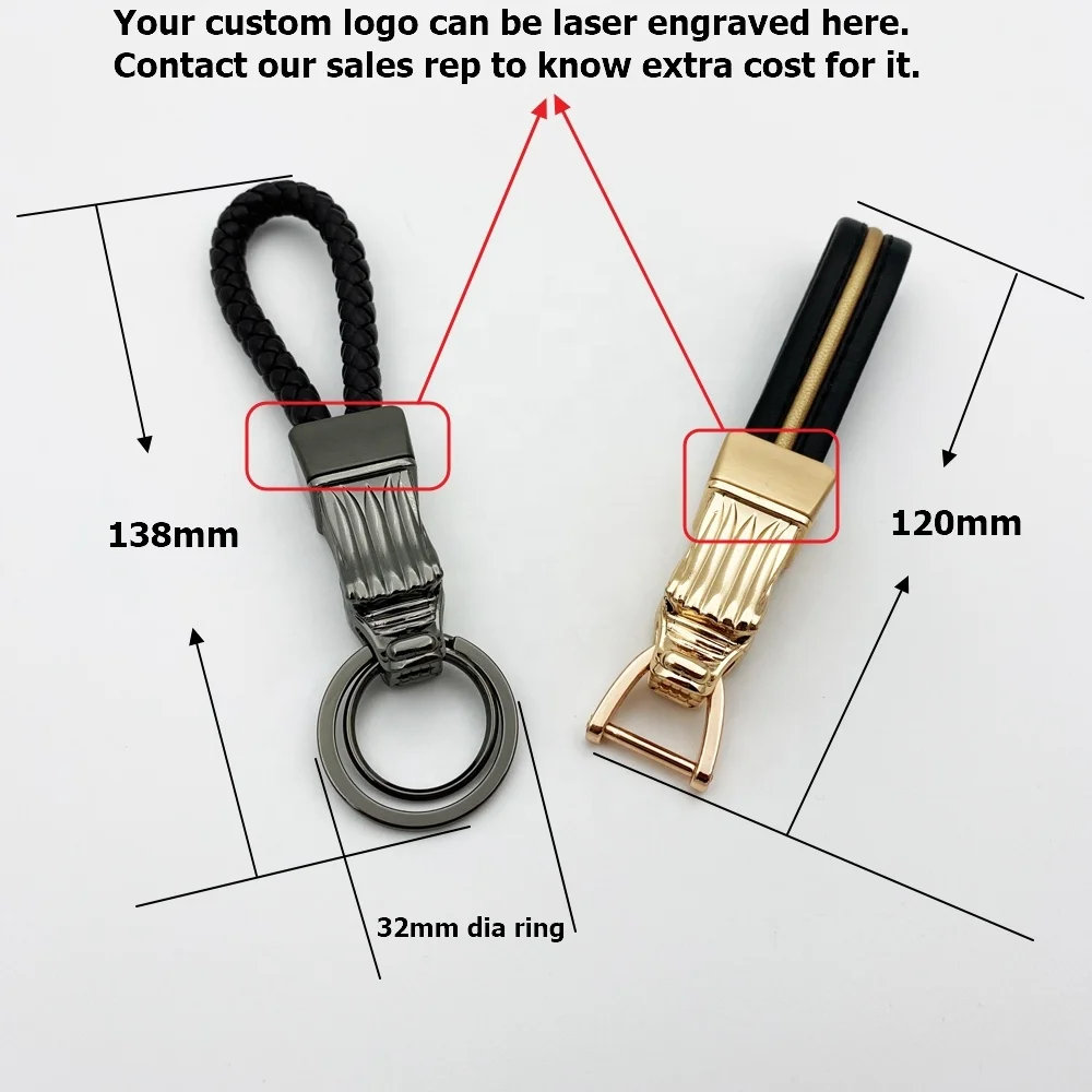 Wholesale New York Trendy Double Loops Keychain Pants Waist Belt Leather Loop Key Chain with LED Lights