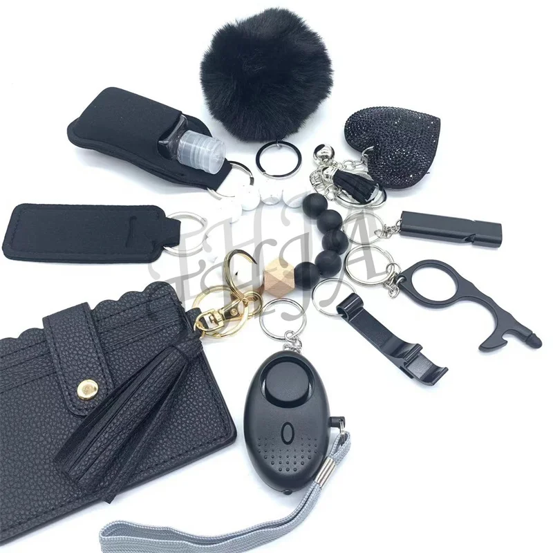 Wholesale China Self Defense Keychain Set 130DB Safety Alarm Keychain Personal Safety Survival Women Self Defense Keychain