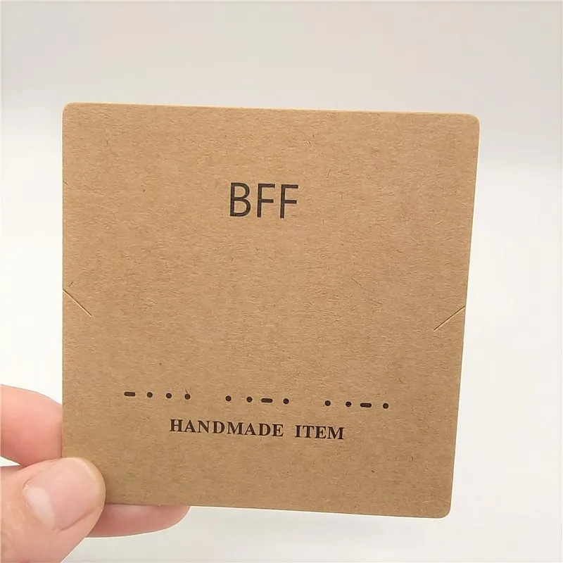  Custom Natural Color Kraft Cards Best Friends Sister Mommy Jewelry Cards Brown Paper Cards Gift Packing Accessories.jpg