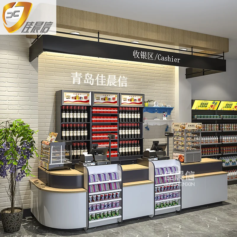 Humanize fashion store cashier desk/steel checkstand/supermarket checkout counter customer service counter check out desk