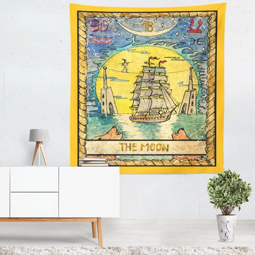 amazon custom made Star Moon Tarot Tapestry 3D Printed Custom Tapestry Wall Hangings