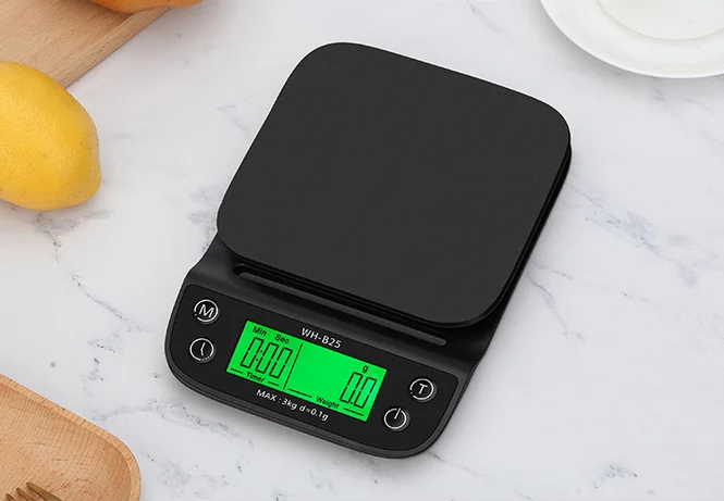 HOMEE Digital Coffee Weighing Scale Digital Kitchen Timer USB High Balance Digital Electronic LCD Display Weight Gram Scales