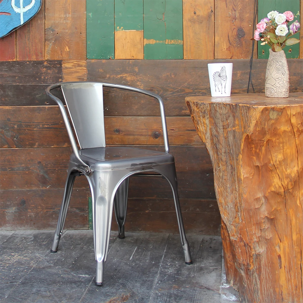Factory supplier metal restaurant chairs stackable bar stools for kitchen