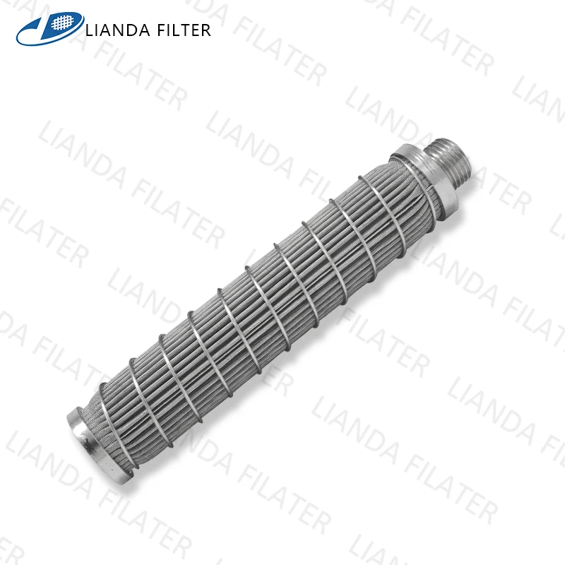 10 Micron Sintered SS Metal Fiber Pleated Fuel Gas Filter element for Natural Gas and Other Petrochemical Gas