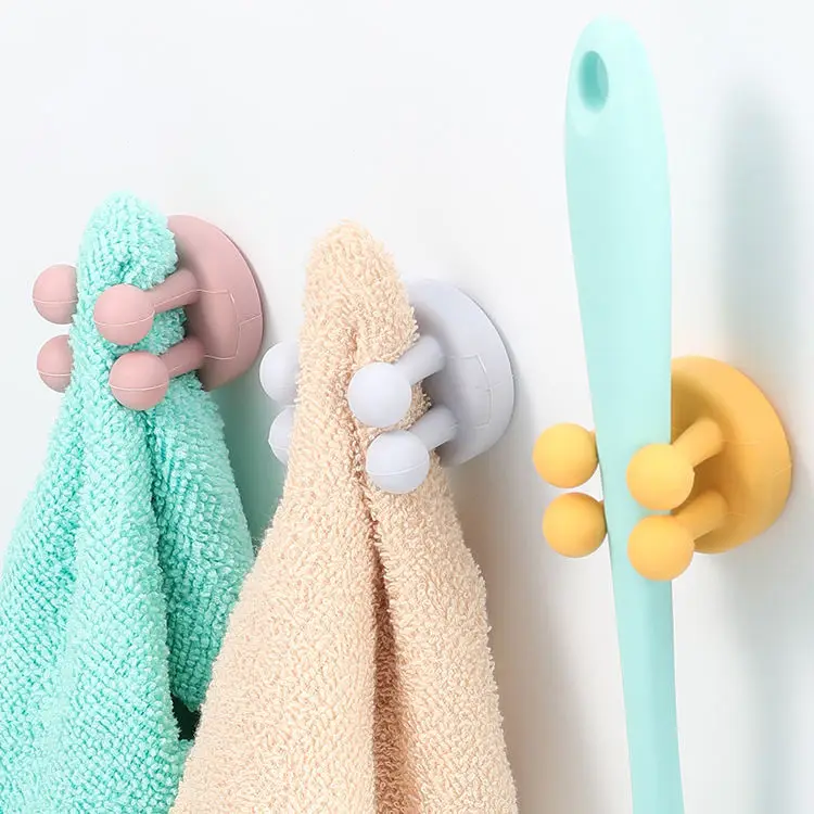 Bathroom Shower Decor Adhesive Towel Hooks Toothbrush Holder Double Sided Hooks Hooks For Home Kitchen Office