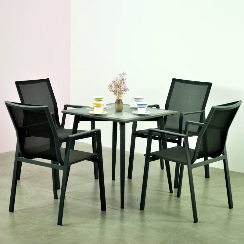 Уличный Штабелируемый спортивный клубный гольф-трасса, бистро, ресторан, патио, сад, тканевый алюминиевый стул