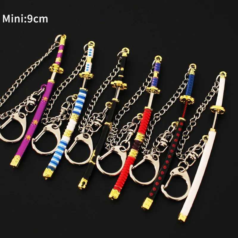 Roronoa Zoro 9cm Metal Sword mini Kitetsu Shisui Wado ichimonji Yama Death Surgeon Trafalgar Law katana sword keychain