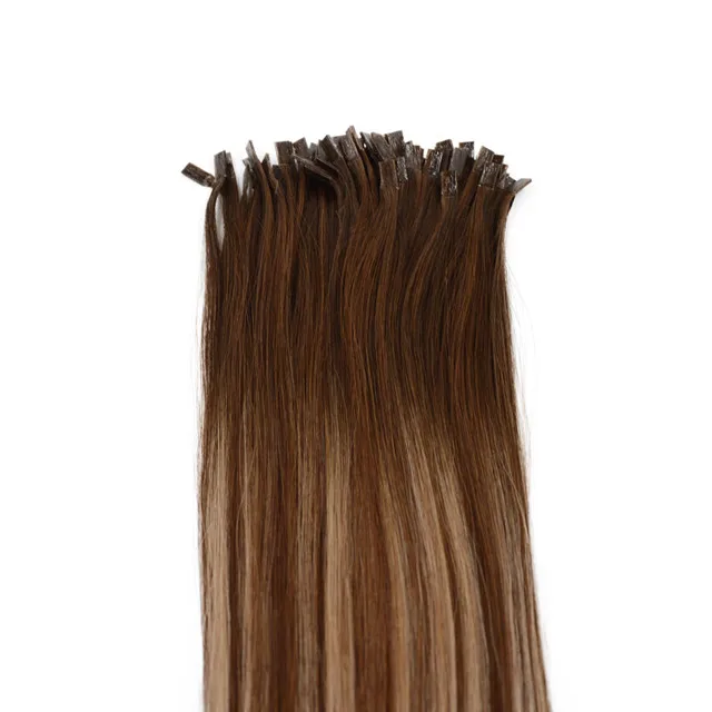
New Arrival Company Purchasing Straight Natural Color Wholesale Price Natural Silk Hair Unprocessed Flat tip Hair Extensions 