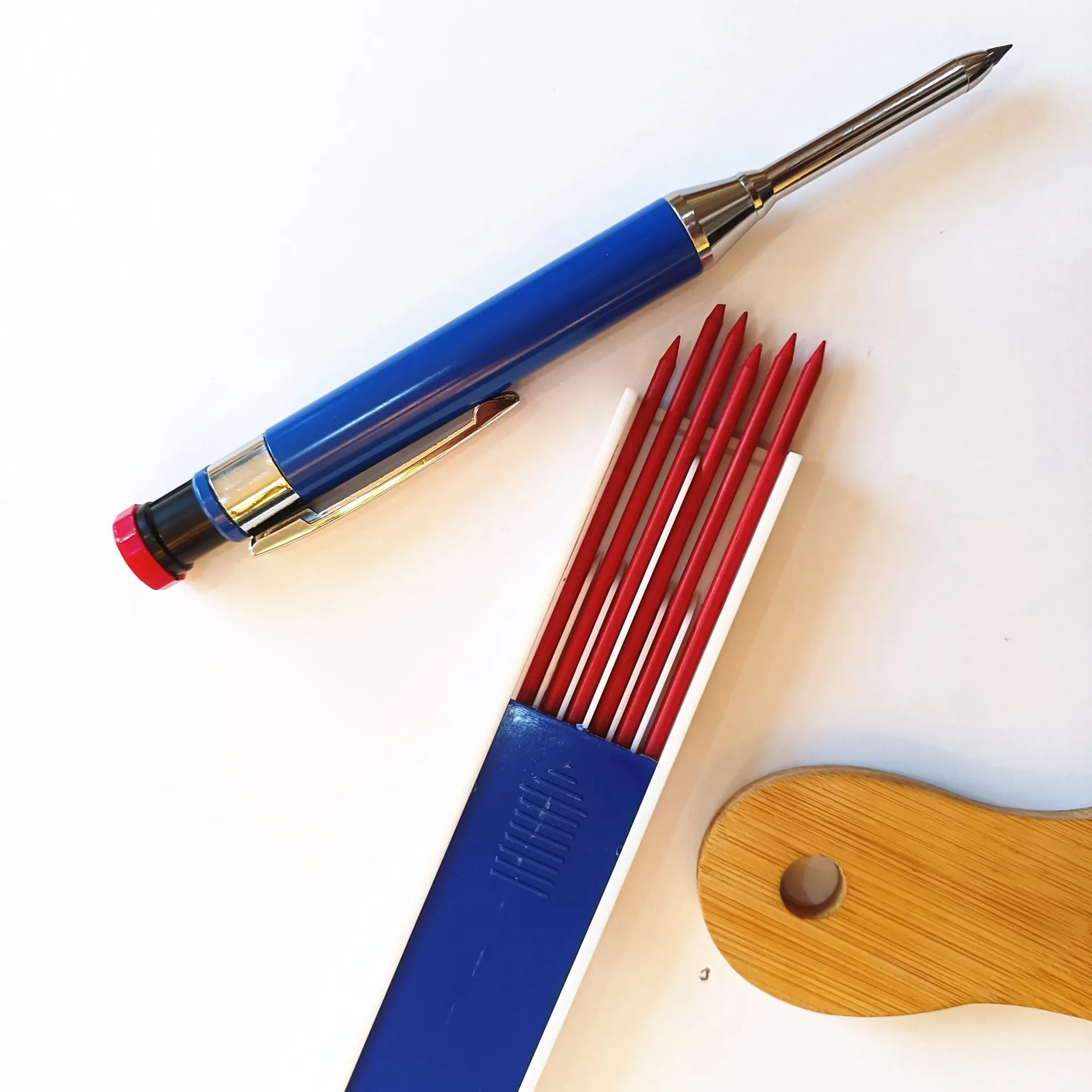 Upgrade 2.8MM Engineer Refillable Blue Black Customized Logo Construction Pencils Metal Mechanical Automatic Carpenter Pencil