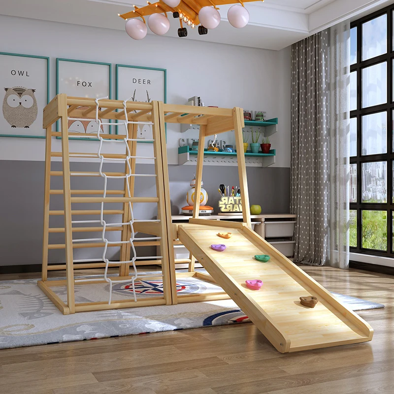 Convertible Kids Wooden Climbing Folding Large Triangle Climbing Equipment for kids Large Climbing Frame Play Gym