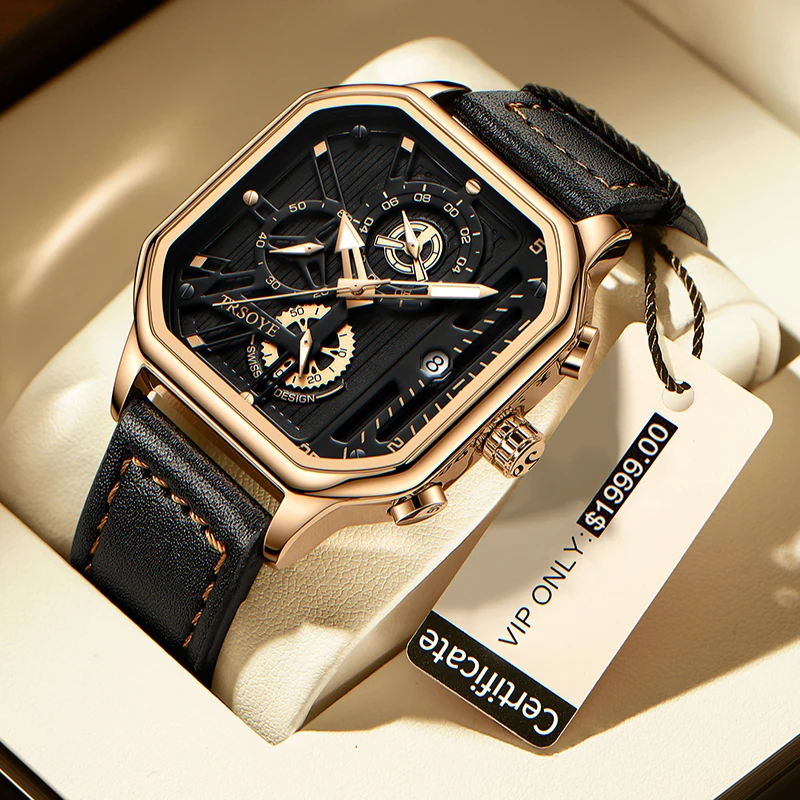 Global Original Sources Multifunction Luxury Watches Men Wrist Waterproof Quartz Watches Jam Tangan 6604