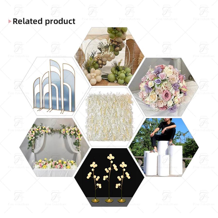 Promise Cheap Decorative Wedding Decor 3D White Artificial Roll Up Pampas Grass Flower Wall Panel Backdrop