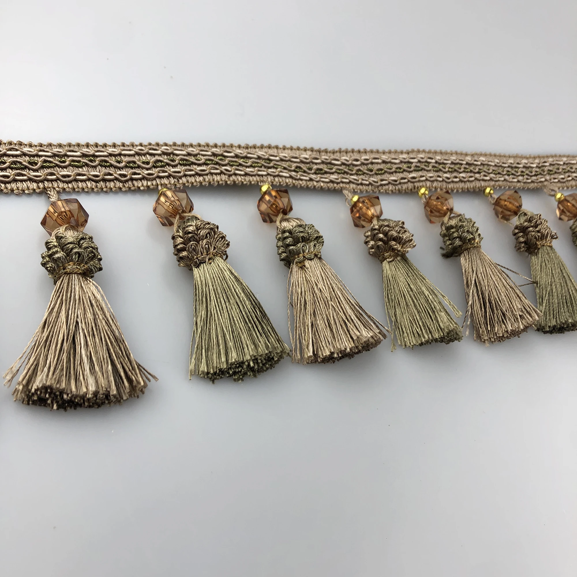 Home Textile Beaded Fringe Tassel Trim Maker For trending Curtain Cloth Hanging Webbing
