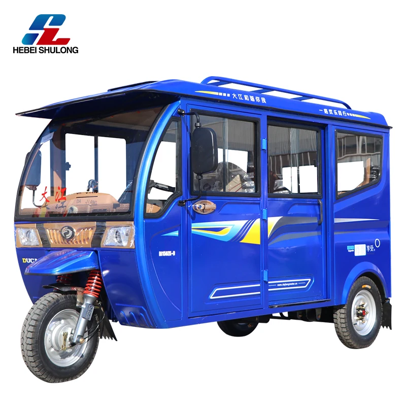 6 person passenger high quality gasoline motorized tricycles for taxi