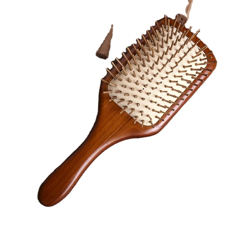 Personalized Custom Logo Hair Edge Control  Wooden Airbag Brush Customization of ex-factory price long-handle bamboo unwrapping