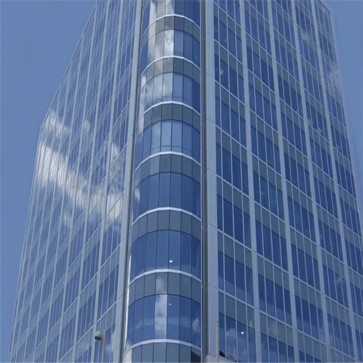 Aluminium Glass Curtain Wall waterproof exterior Facade structural double tempered glazing Unitized Glass Curtain Wall system