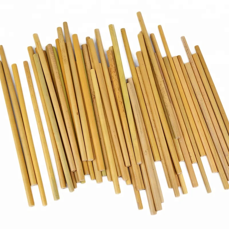 Non-printed kraft paper box with environmentally degradable 12+1 bamboo straw cleaning set