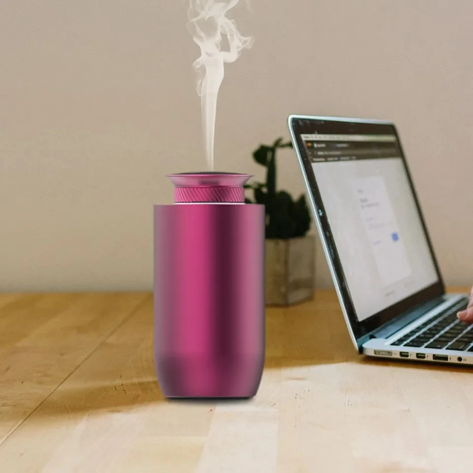 Aluminium ultrasonic vehicle Innovative Electric Smart Air Perfume Nebulizer Battery Operate Car Diffuser Natural Plant purifier