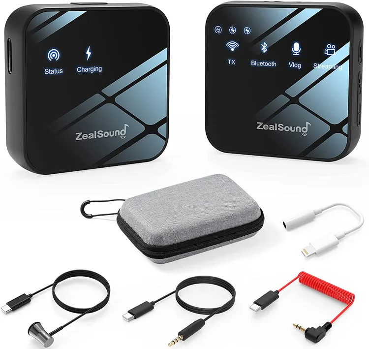 New trending 2.4G microphone system with led screen clip on lapel microphone Wireless Lavalier Microphone