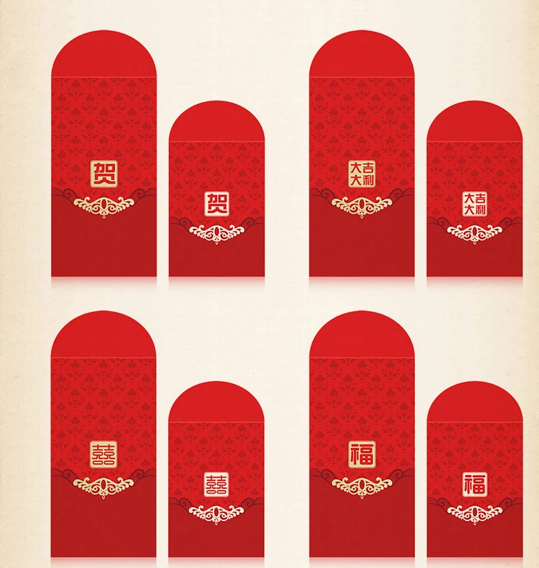  New Arrivals Customised Merry Christmas Red Packet Pouch Bag Lucky Money Custom Chinese Year Thank You Card