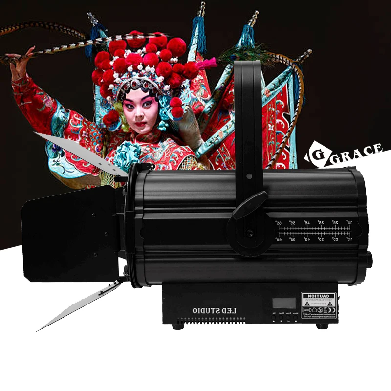 Igracelite 200W LED Fresnel Lens Studio Light Electric Zoom Stage Spotlight Theater Lighting