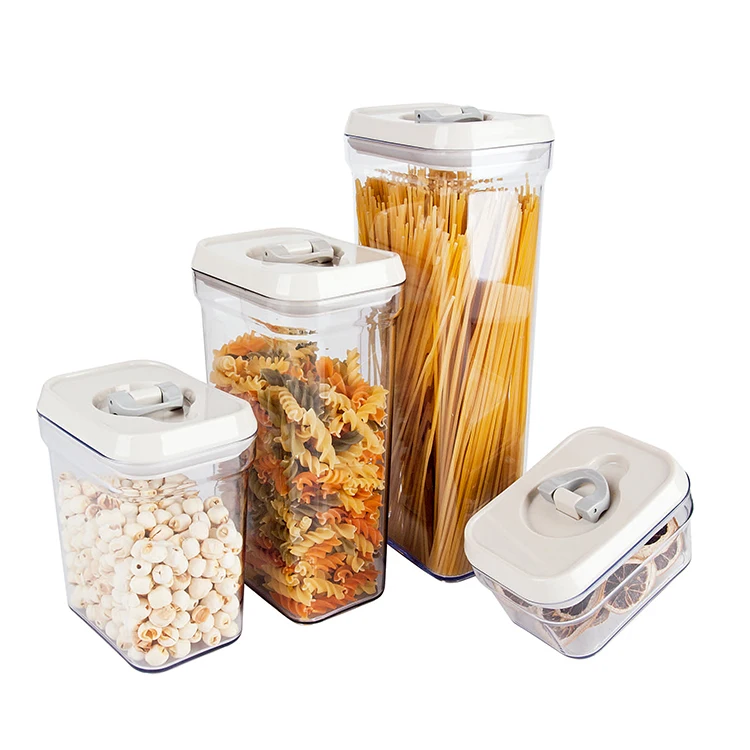 hot selling reusable kitchen large  bpa free clear plastic food coffee cereal storage container sealed jar set airtight lid