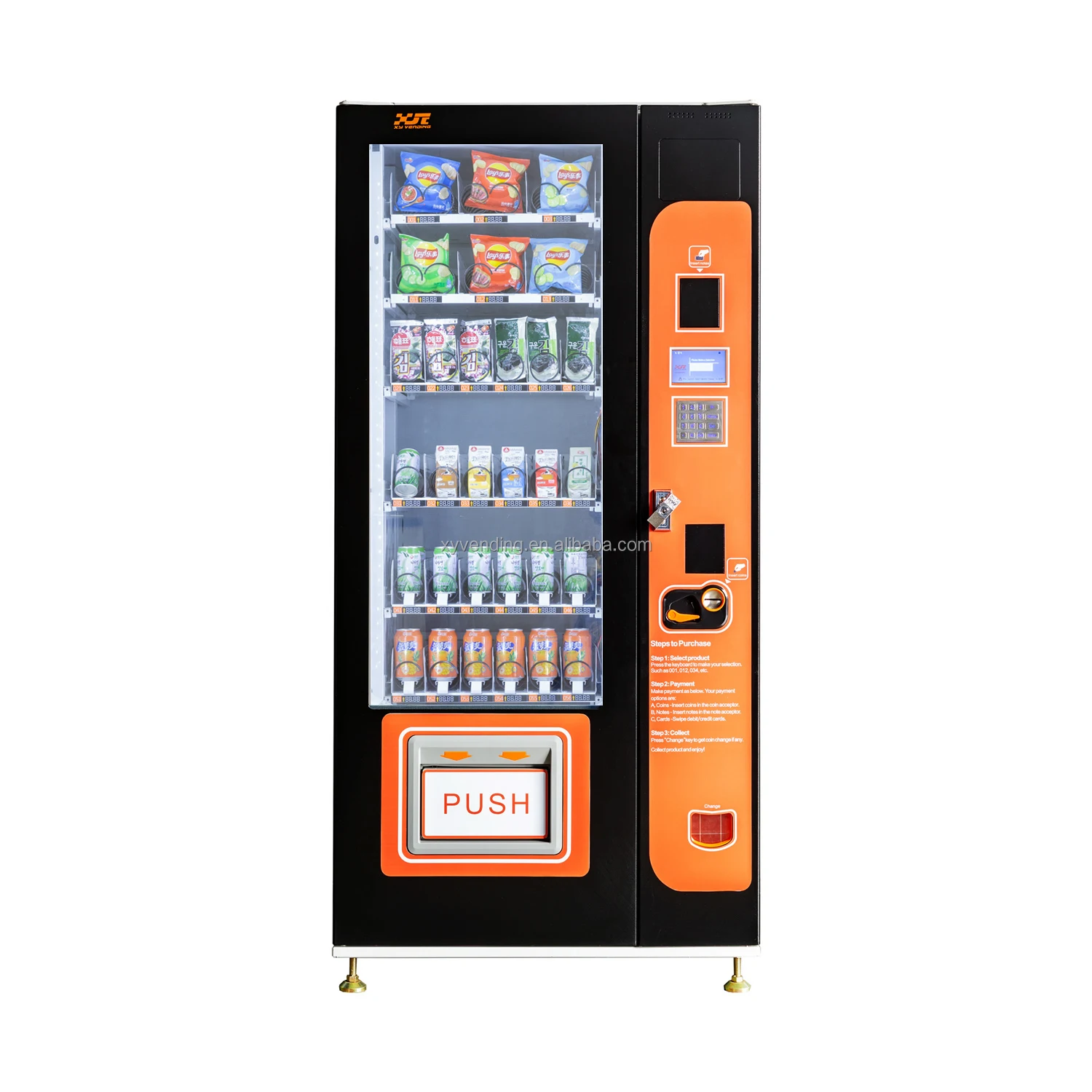 Low Price little slim Food Vending Machine  for foods and drinks snack for sale