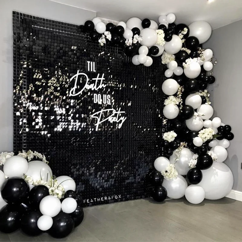 Sale Wedding Decoration Backdrop Black Shimmer Panels Gold Sequin Wall Frame