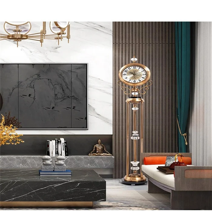 Европейский современный минималистичный тихий часы Новый дизайн Горячая Распродажа домашний декор хрустальные античные китайские напольные часы