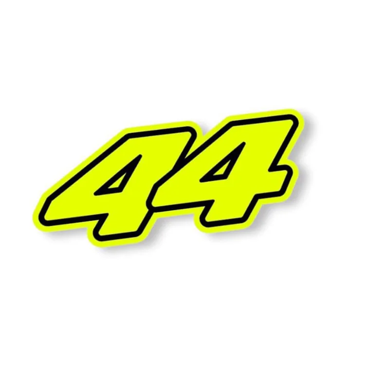 Fluorescent Yellow 44 Vinyl Sticker Car Sticker Motorcycle Reflective  Number Adhesive Sticker
