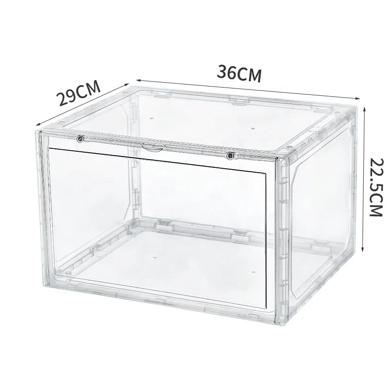 New Trend Plastic Drop Side Storage Shoe Containers Box