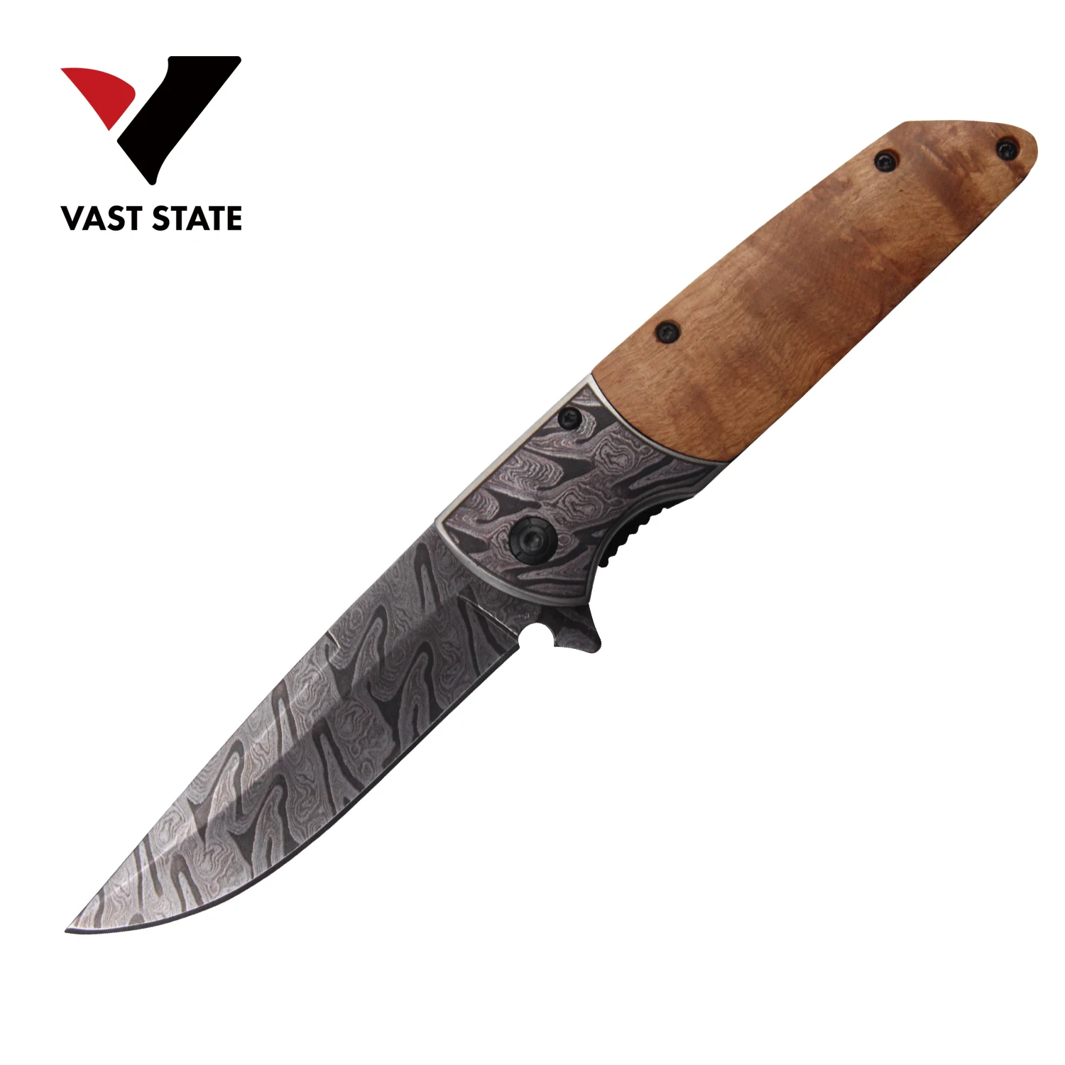 
The Best Wood Folding Knife With Stainless Steel Red Wood Handle Pocket Knife 