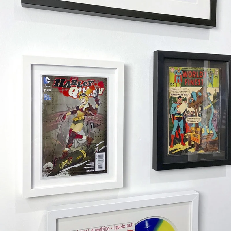 Креативная настенная вешалка MDF 8x12 дюймов рамка для коллекционеров художественных комиксов с белым ковриком рамка для комиксов
