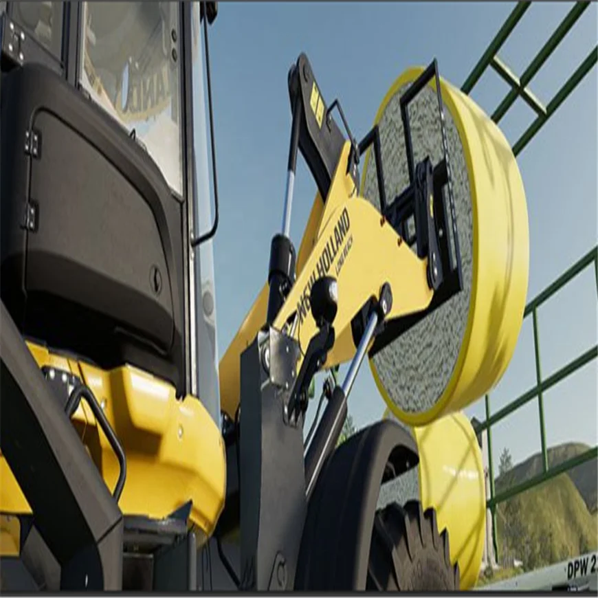 Yellow harvested cotton bales wrapped films