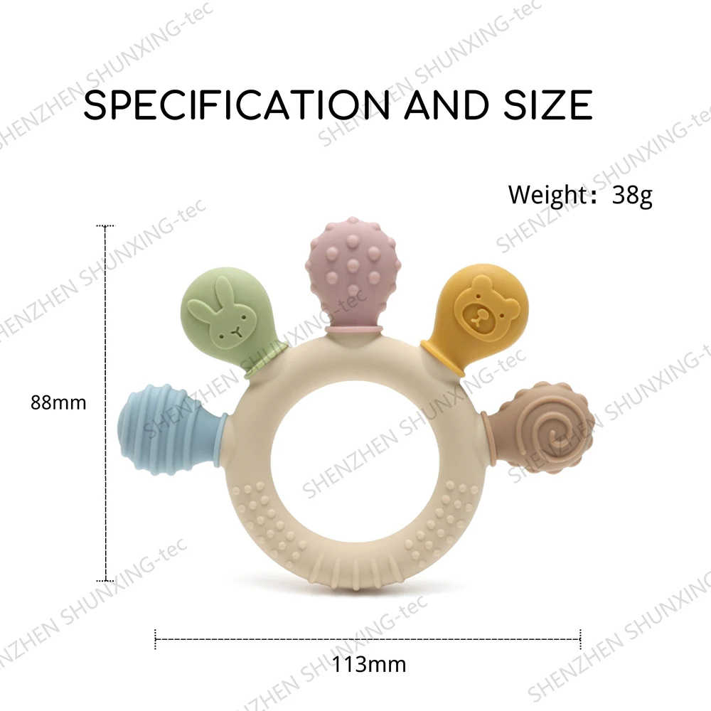Explosive Models Teethers Rings Teething Safe And Soft Bite Food Grade Full Silicone Baby Teether Toys For Kids Toddler
