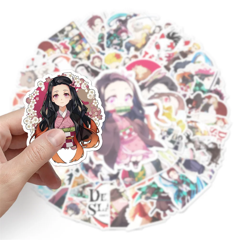 New DIY Demon Slayer Sticker Cartoon Creative Anime Kids Computer Desk Luggage Chair Decoration Waterproof Wholesale
