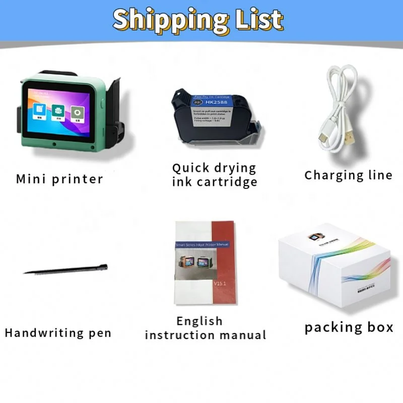 12.7 Mm 25.4 Mm Plastic Bag Corrugated Box Multi Language Small Smart Mini Logo Printing Machine