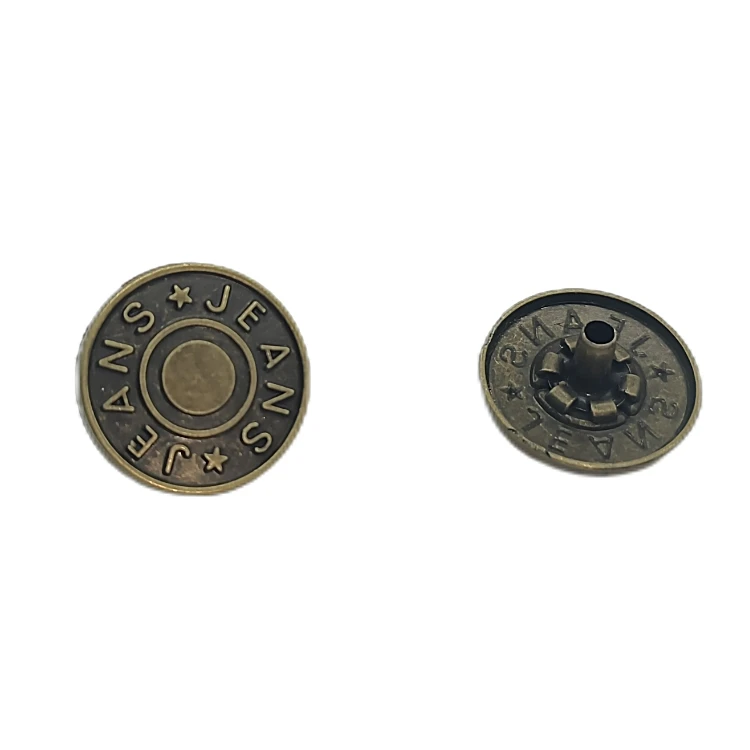 Factory Manufacture Various Hot Sale Zinc Alloy Copper Logo Design Jacket Jeans Button