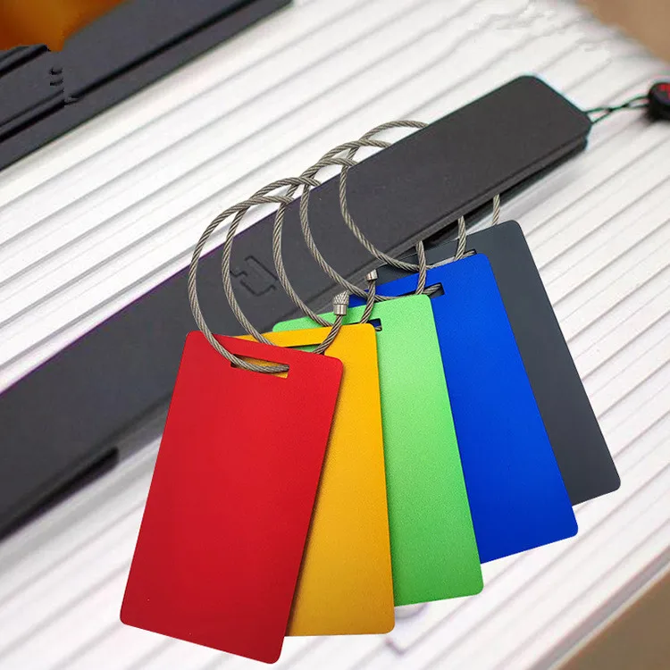 Wholesale Custom Logo Modern personalized Blank Airplane Travel Suitcase Bag Metal Aluminum Luggage Tag For Engraving