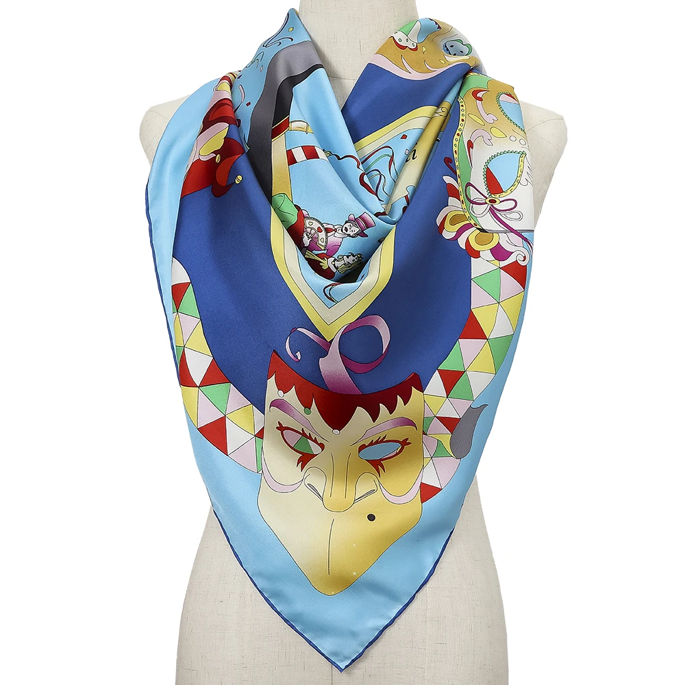 Scarf Collection Hand Crafted Pure Silk Venice Italy Carnival Scarf Carnevale Di Venezia Headscarf Gondola Neck Scarf