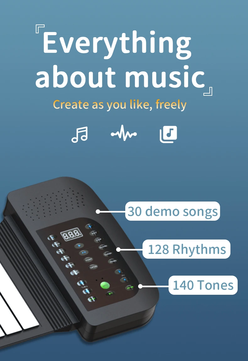 multi-function MIDI wholesale music keyboard digital roll up  piano 88 keys toy children  nice sound piano high professional