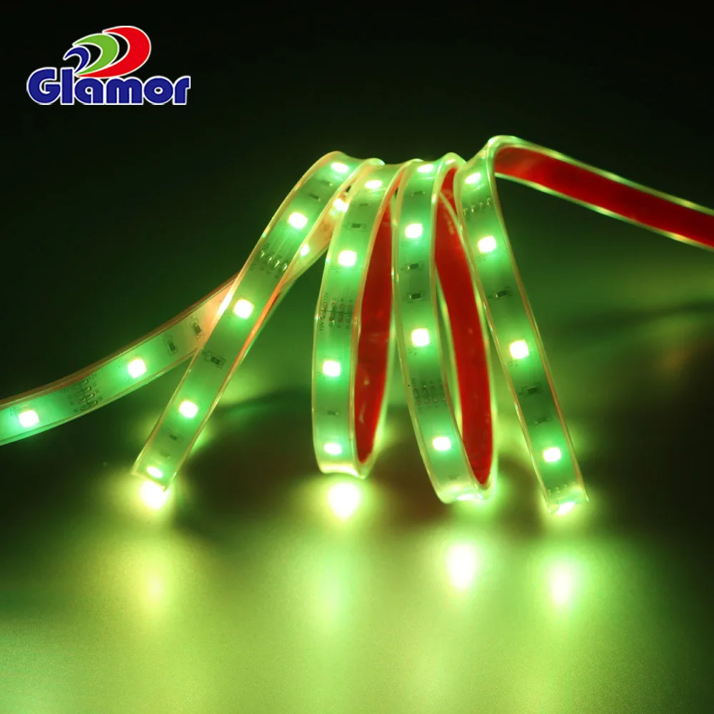 outdoor RGB 12V 24V IP68 IP65 cold white warm white remote control flexible silicone tube led strip for decoration  boat car
