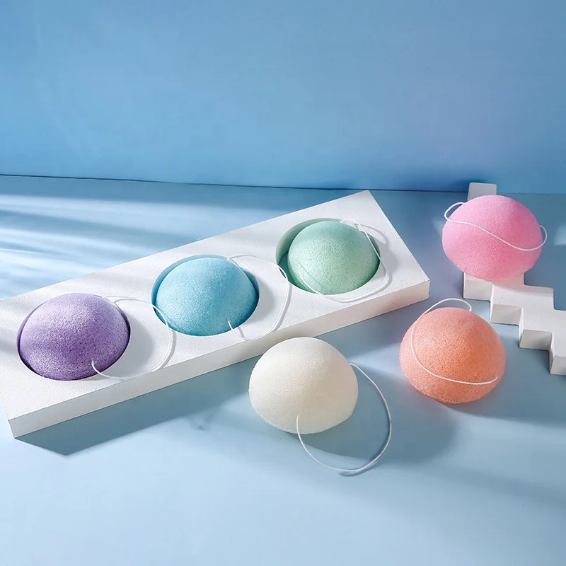 Hot Selling Beauty Face Use Washing Sponge Microfiber Puff Face Wash Cleansing Face Sponge