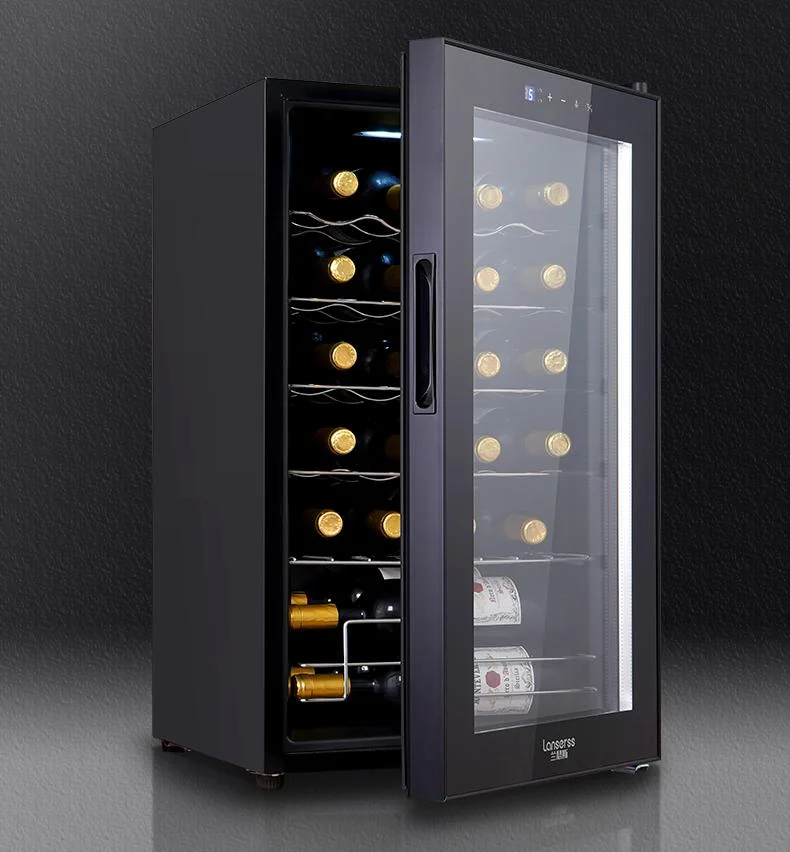 LANYI 24 Bottles Red Wine Cellar Center Refrigerator Showcase Cooling Wine Cooler White Black Door With Light YS-7024