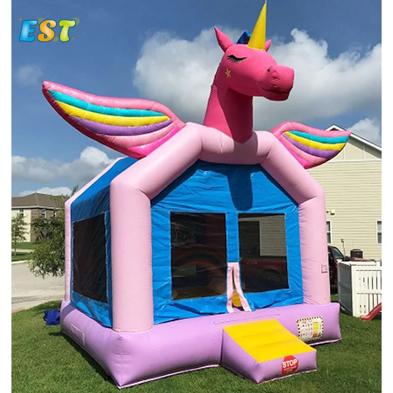 Red Unicorn Inflatable Castle new design Pegasus Bouncing House for sale