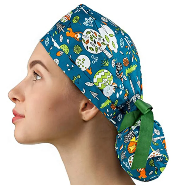 Vadulyer operating room hat printing medical surgical hat sweat-absorbent pet hospital doctor work hat nursing scrubs cap