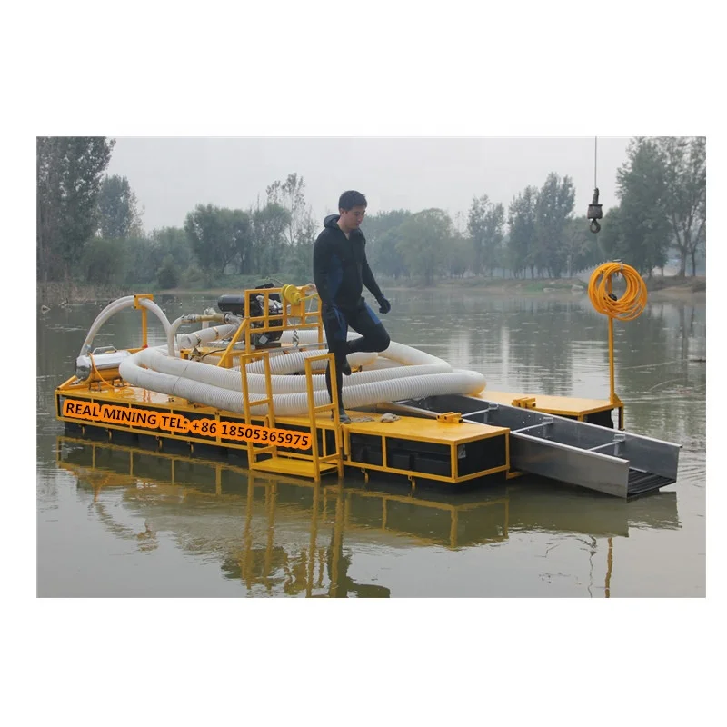 
Heavy 6 inch gold and diamond mining dredge under river mining equipment 