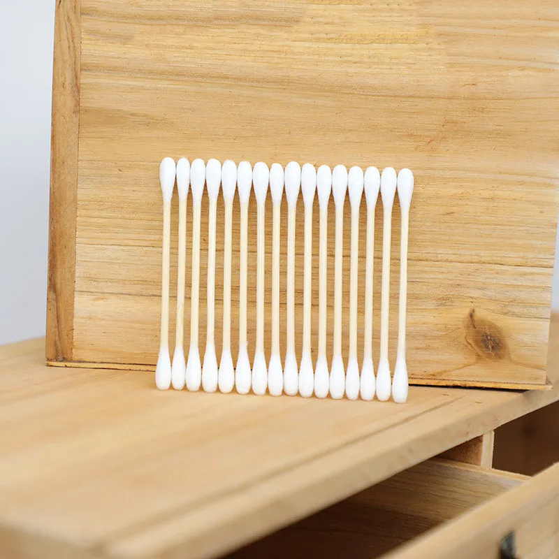 10pcs Factory Manufacturer Disposable Cotton Swab Double Head Facial Cosmetic Cotton Bud